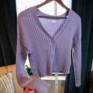 Hollister Ribbed, V-neck Cardigan with a button-front closure